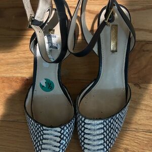 Louise et Cie Black and White Snakeskin Heels